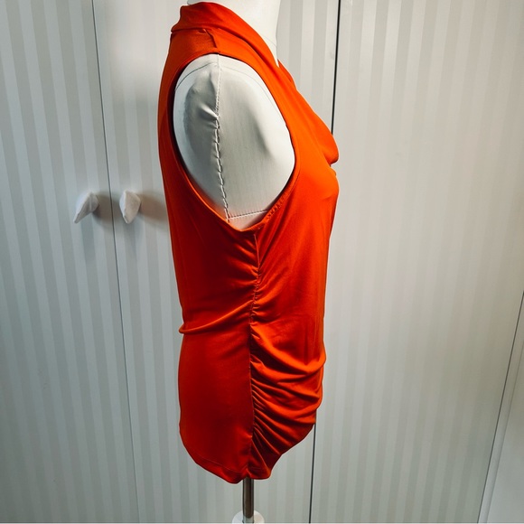 Calvin Klein orange tangerine side ruched tank top Size M - Picture 3 of 8